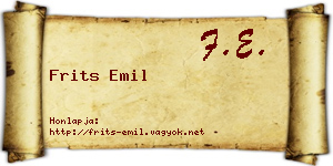 Frits Emil névjegykártya