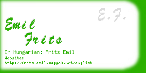 emil frits business card
